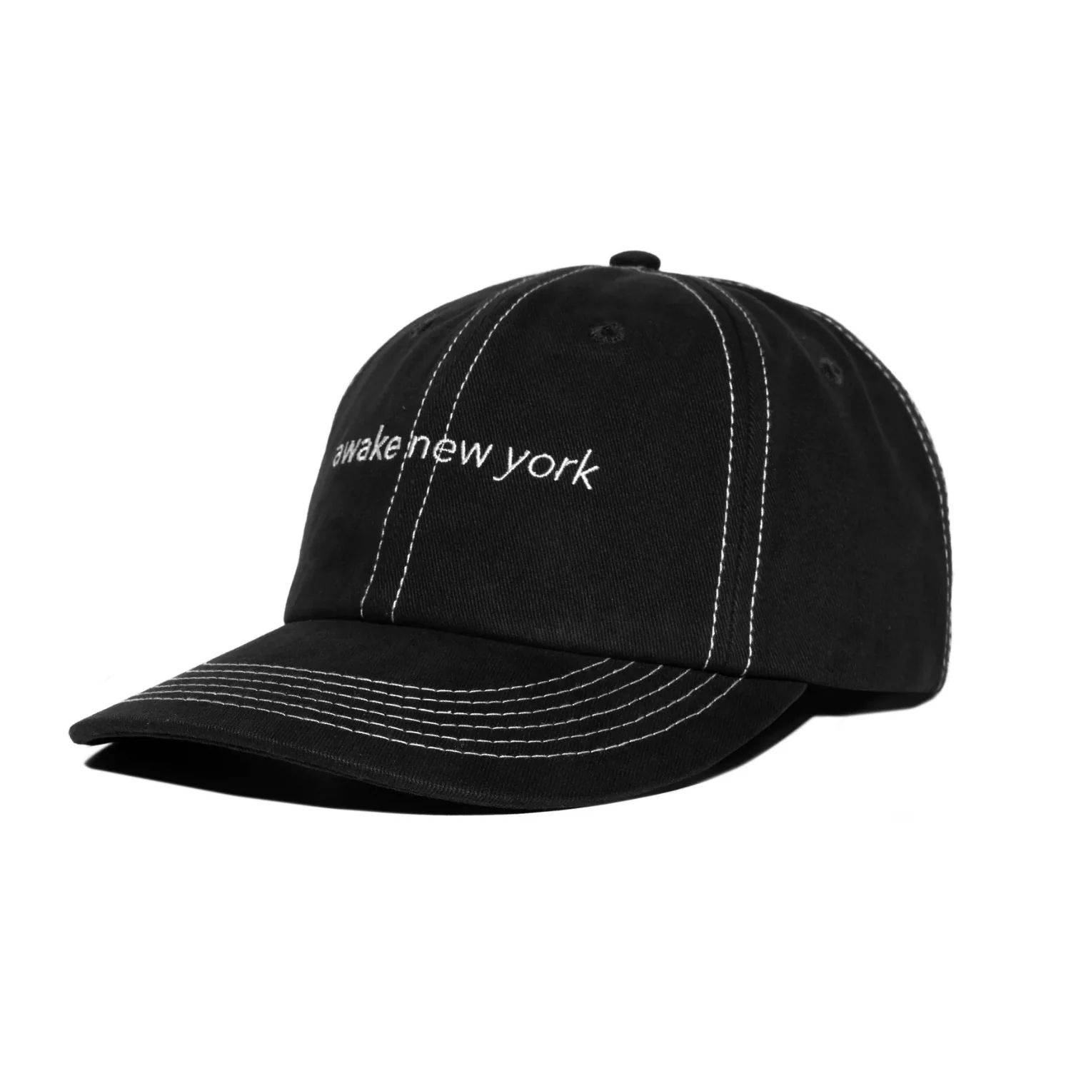 AWAKE NY CONTRAST STITCH 6 PANEL HAT - BLACK - Image 2