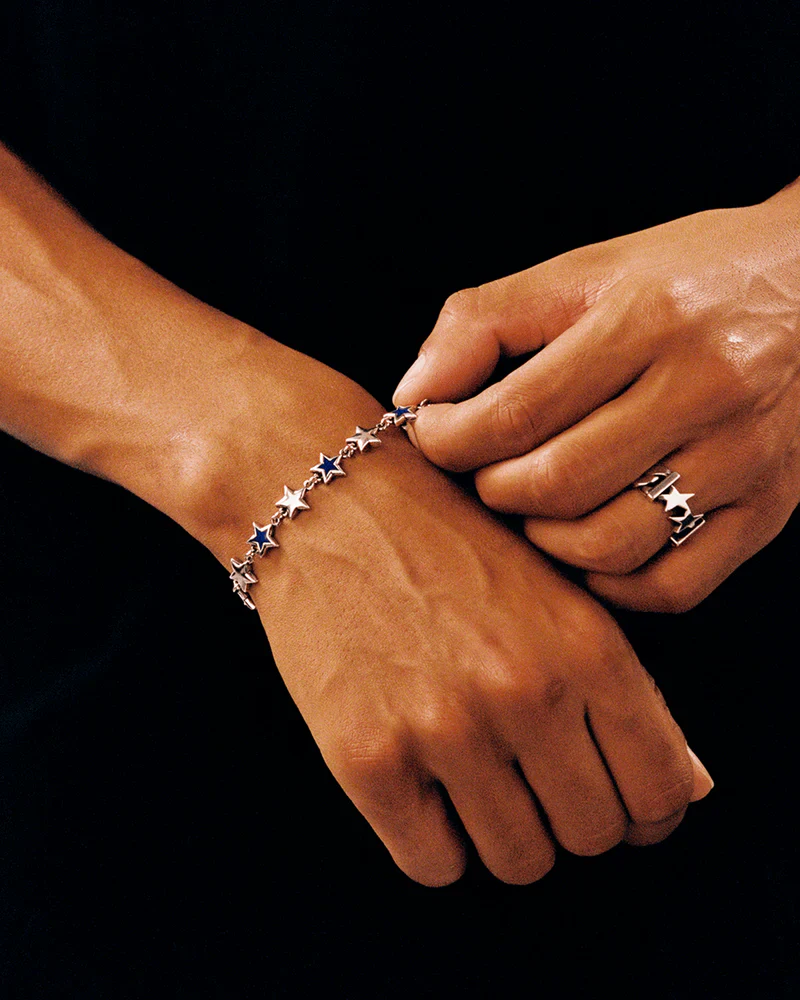 BLUE ENAMELED STARS BRACELET - Image 3