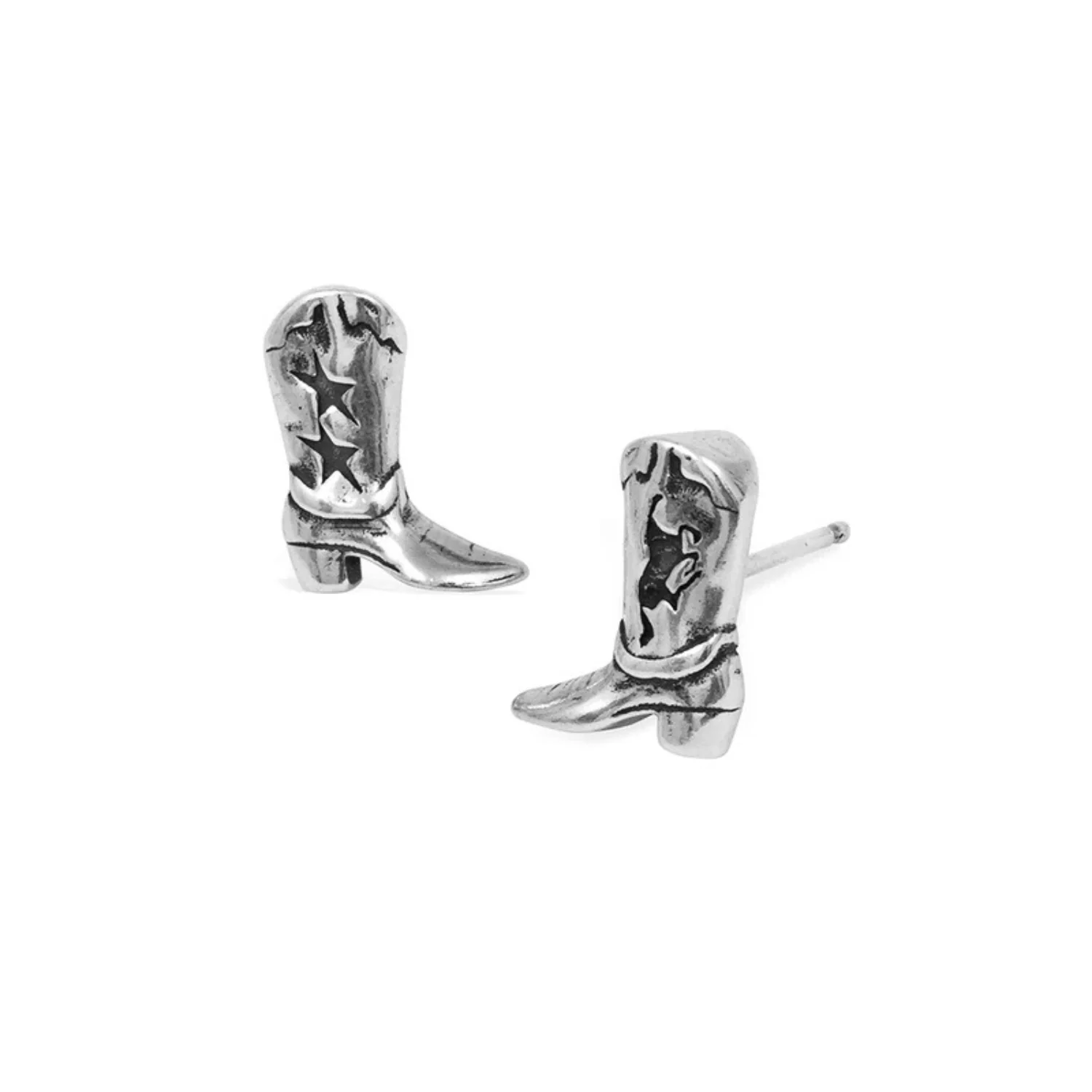 BOOT STUD EARRINGS - SILVER