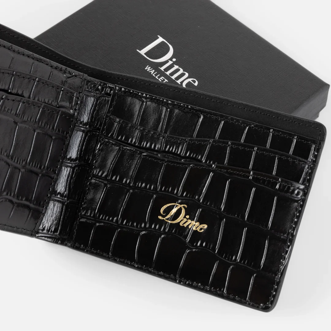 CROC BIFOLD WALLET - BLACK - Image 2