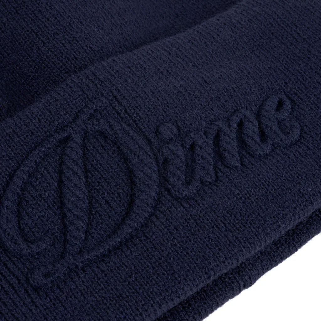 CURSIVE FOLD BEANIE - NAVY - Image 3