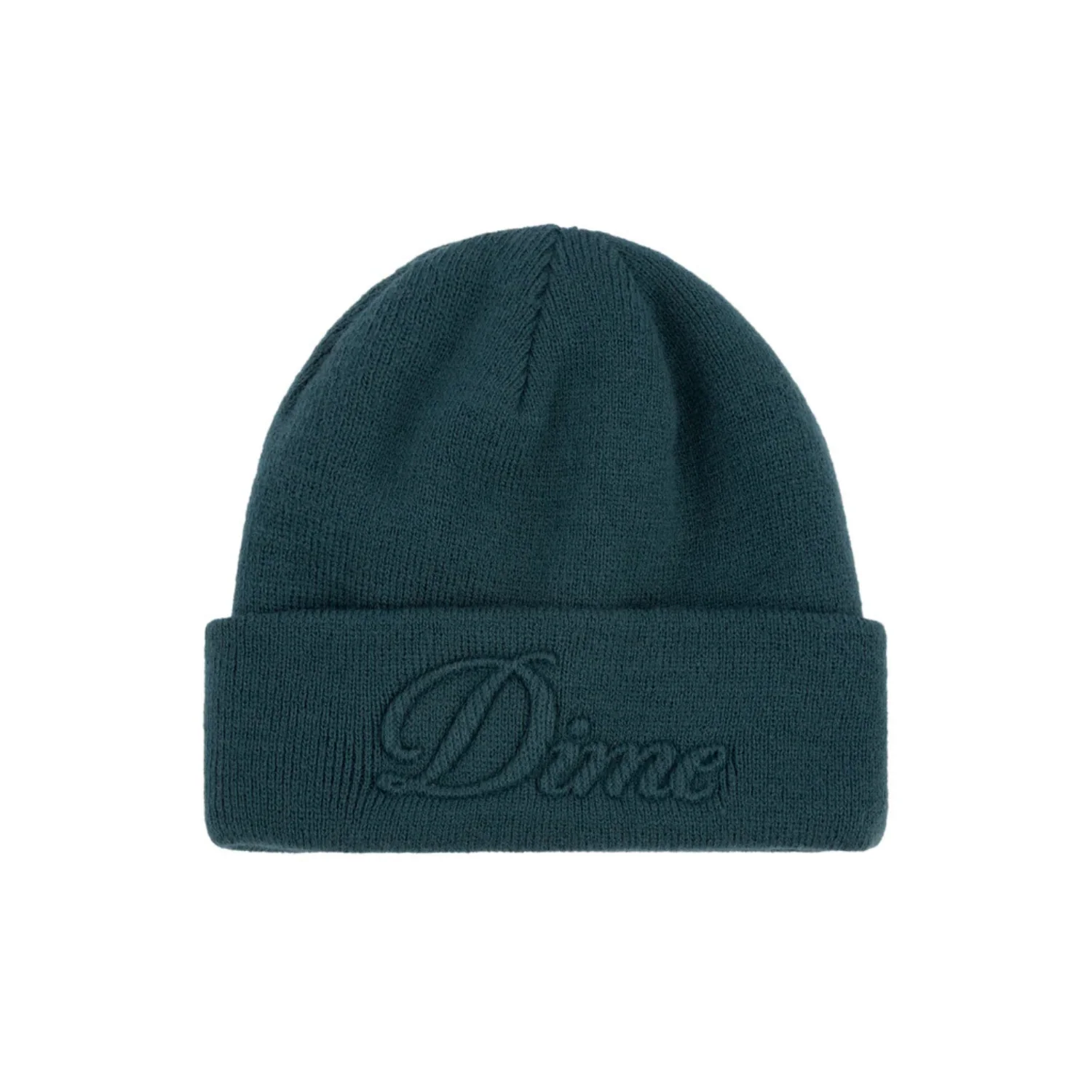 CURSIVE FOLD BEANIE - TEAL