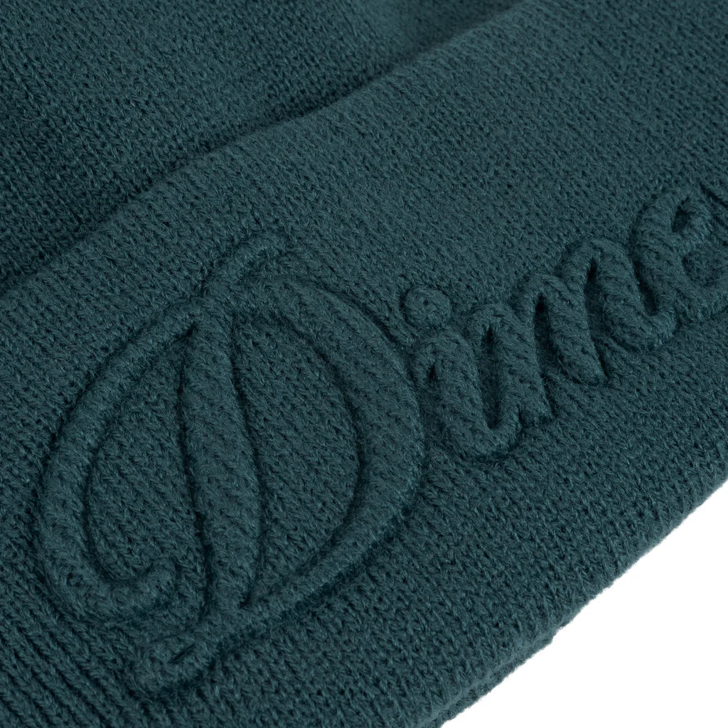 CURSIVE FOLD BEANIE - TEAL - Image 3