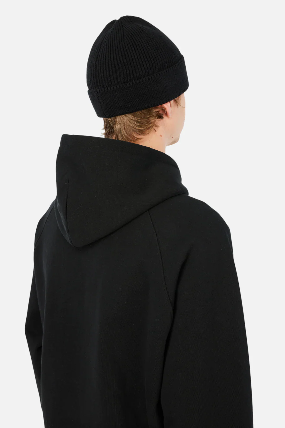 CURSIVE RIB BEANIE - BLACK - Image 5