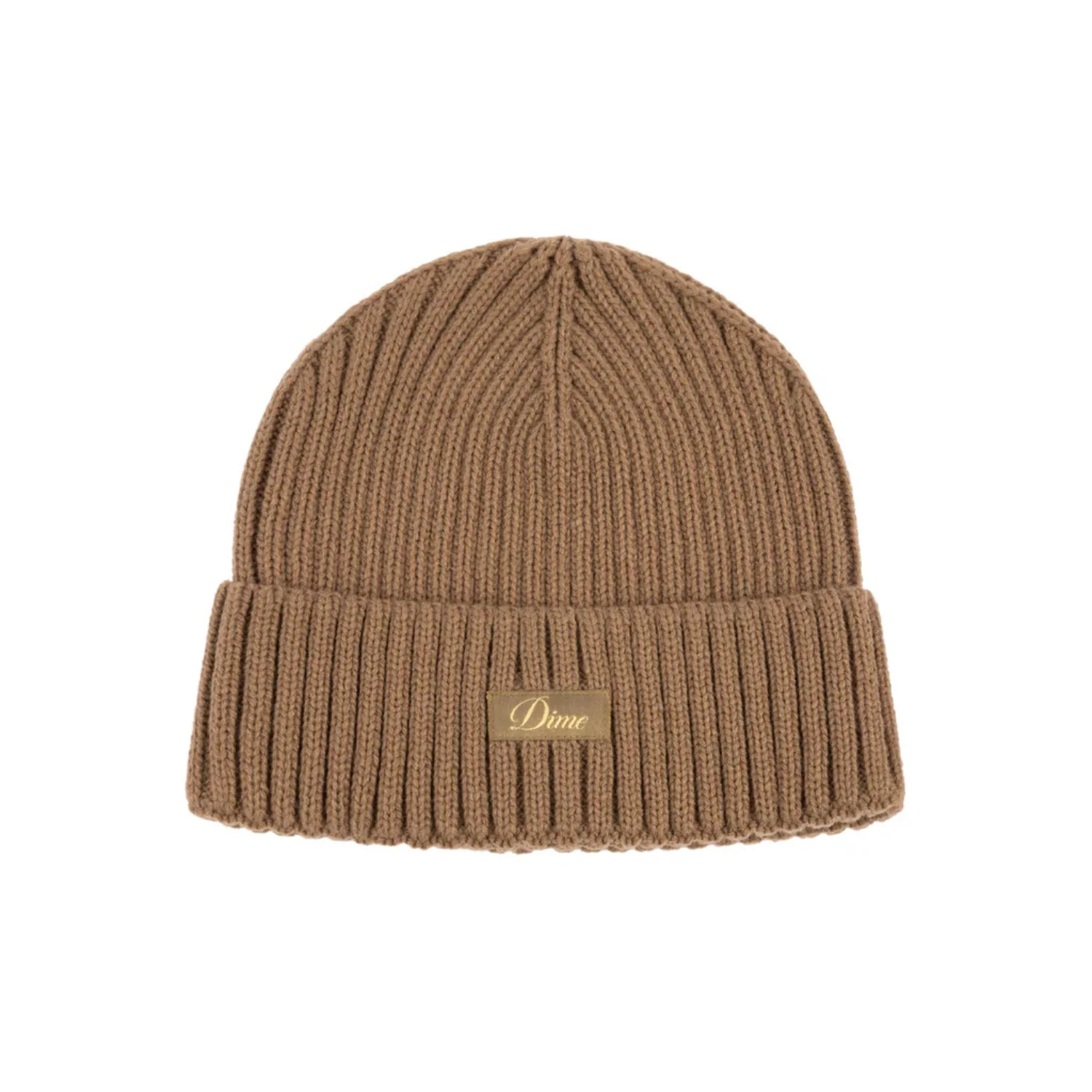 CURSIVE RIB BEANIE - COFFEE