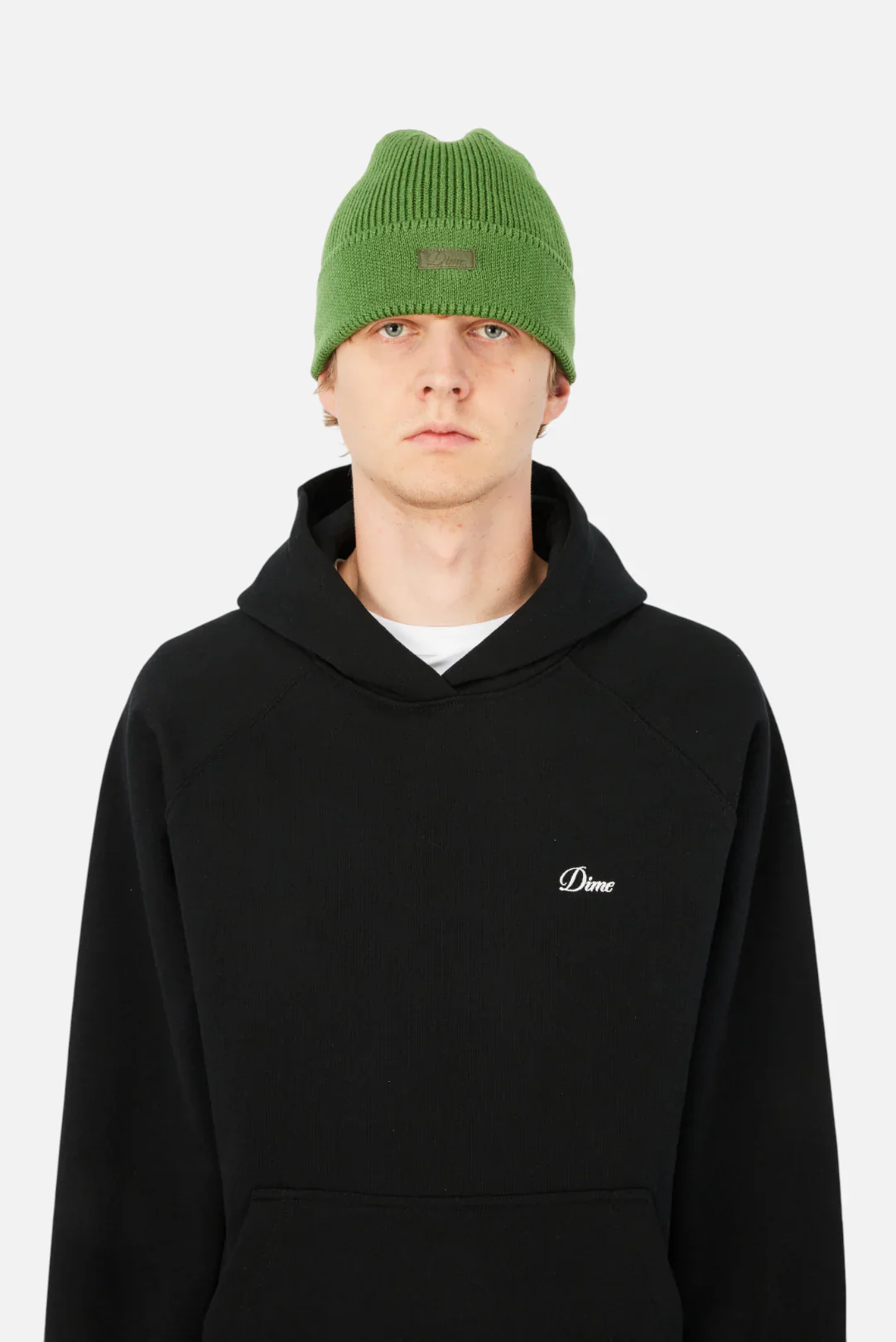 CURSIVE RIB BEANIE - KHAKI GREEN - Image 2