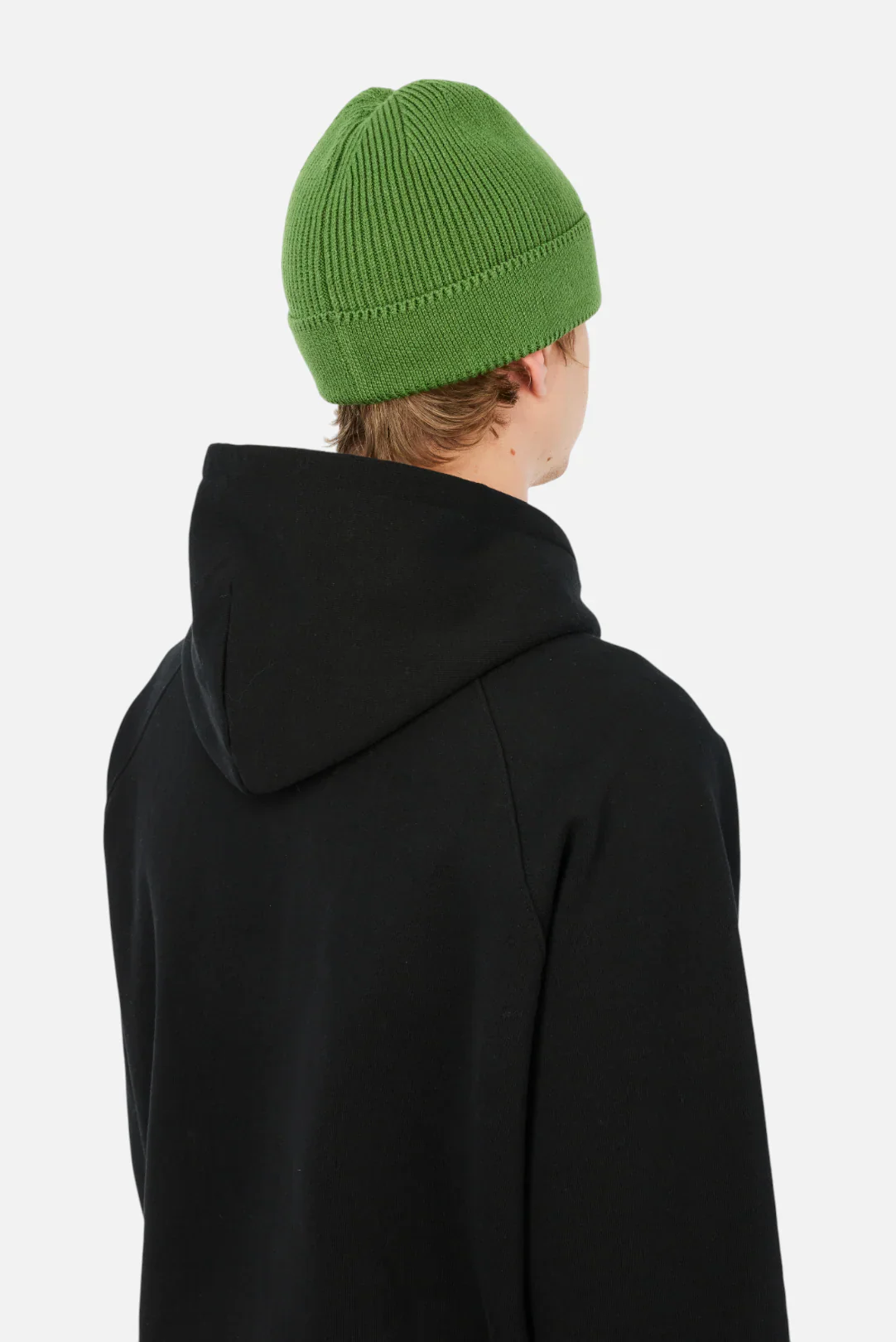 CURSIVE RIB BEANIE - KHAKI GREEN - Image 5