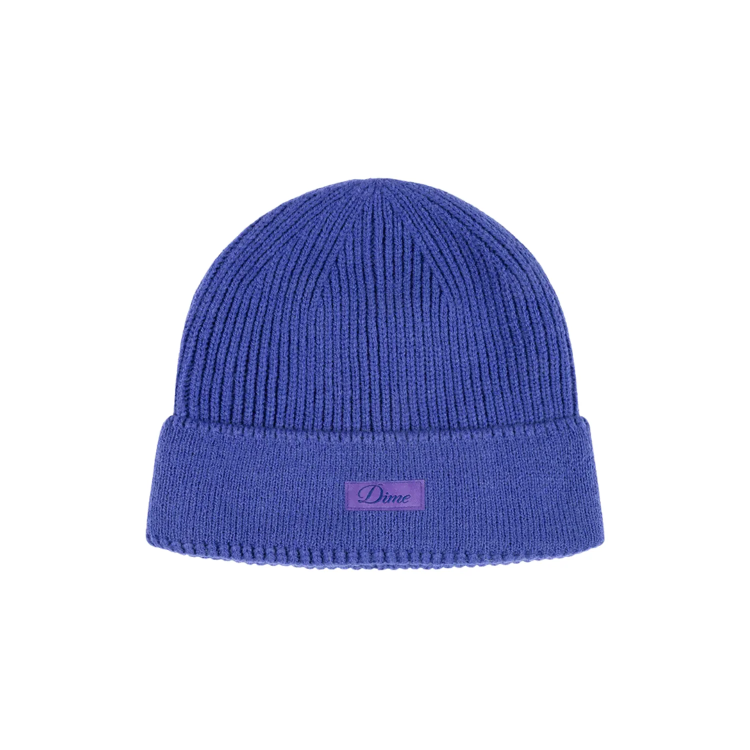 CURSIVE RIB BEANIE - PURPLE