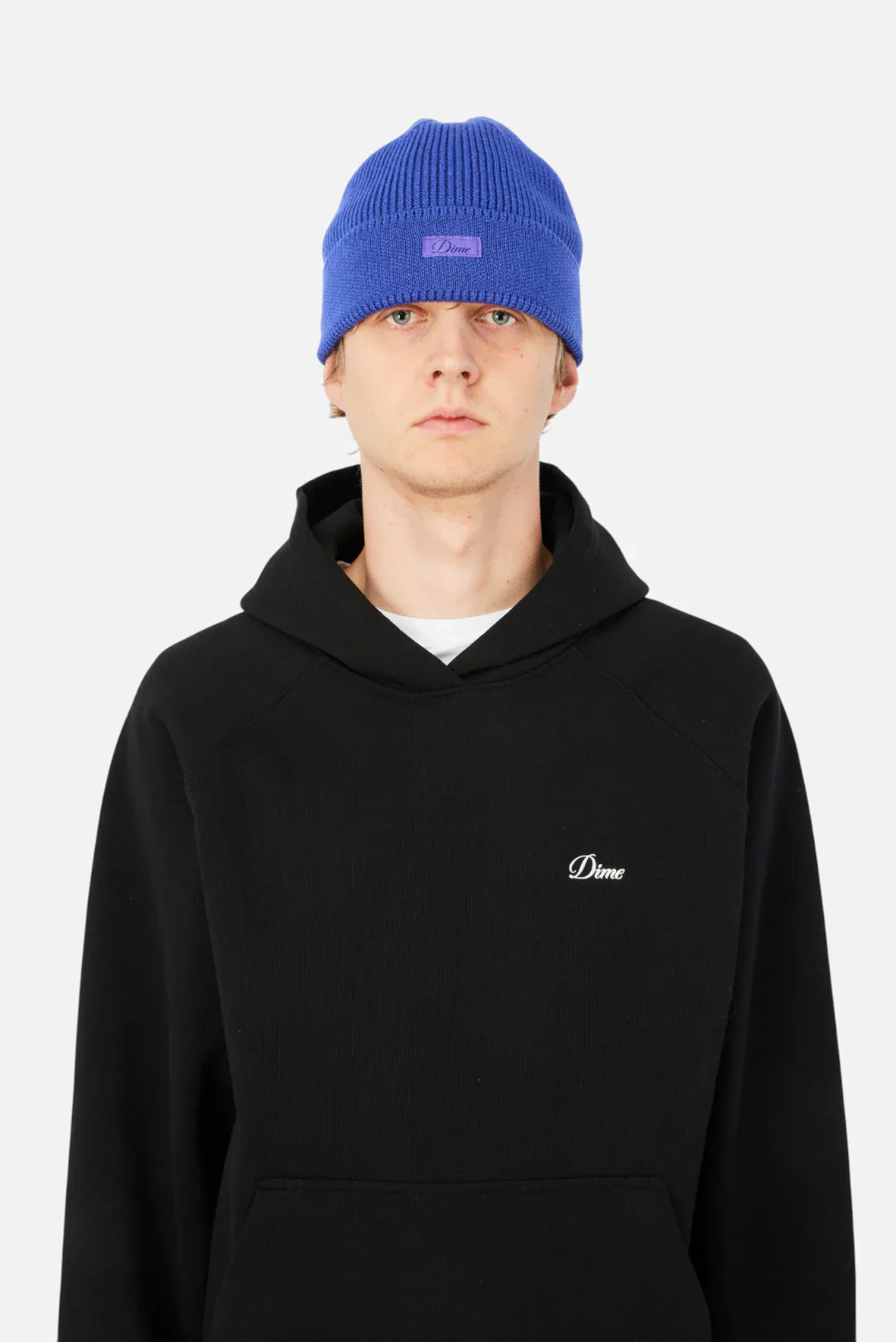 CURSIVE RIB BEANIE - PURPLE - Image 2