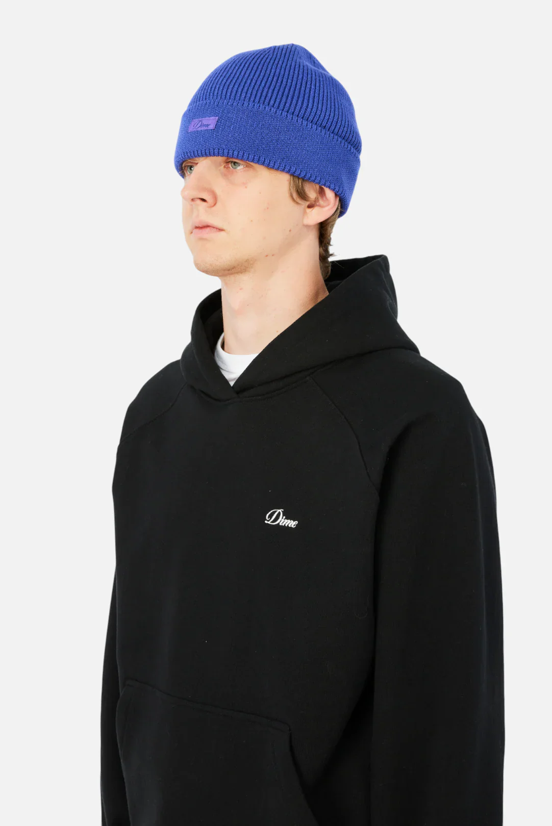 CURSIVE RIB BEANIE - PURPLE - Image 3