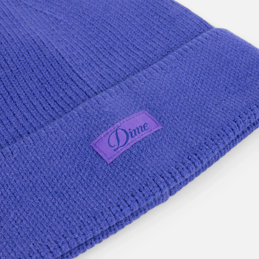 CURSIVE RIB BEANIE - PURPLE - Image 6