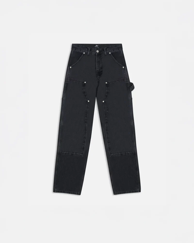 DOUBLE KNEE CARTOON DENIM PANTS - Image 4