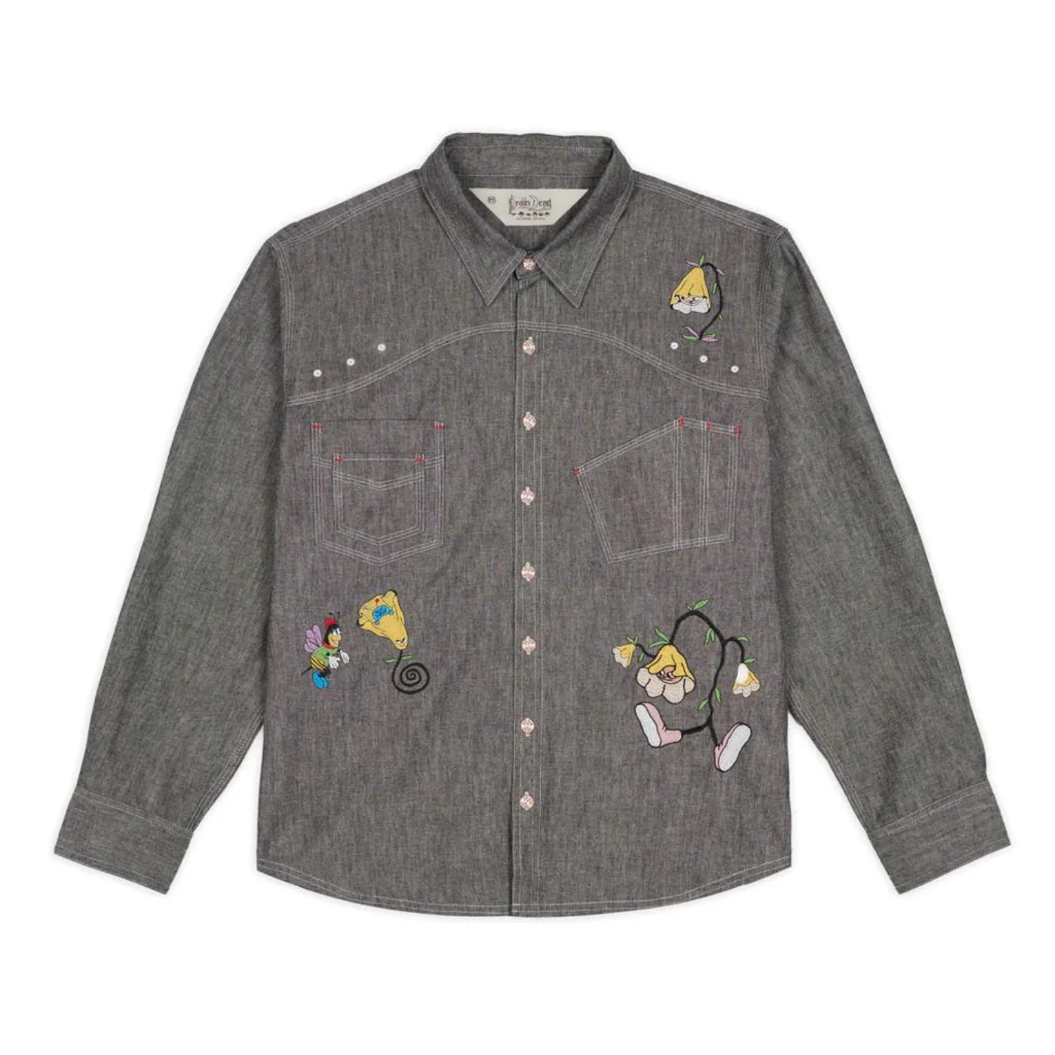 GARDEN PARTY CHAMBRAY BUTTON UP SHIRT
