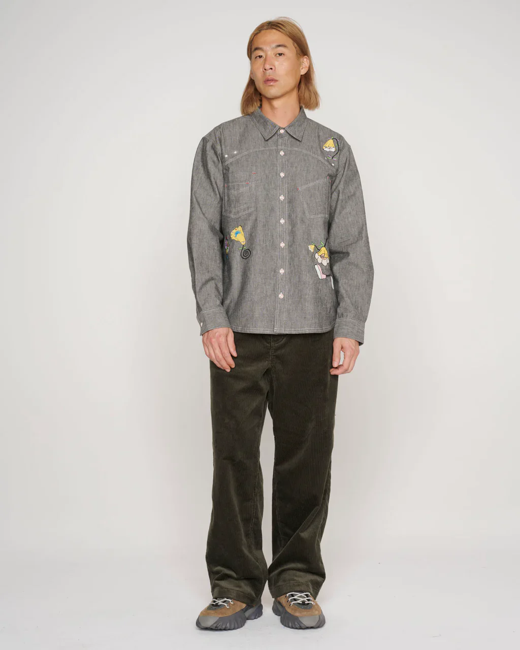 GARDEN PARTY CHAMBRAY BUTTON UP SHIRT - Image 3