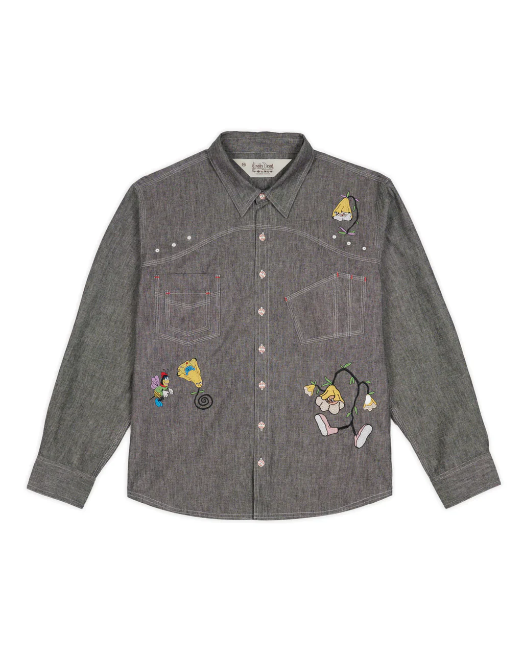 GARDEN PARTY CHAMBRAY BUTTON UP SHIRT - Image 6