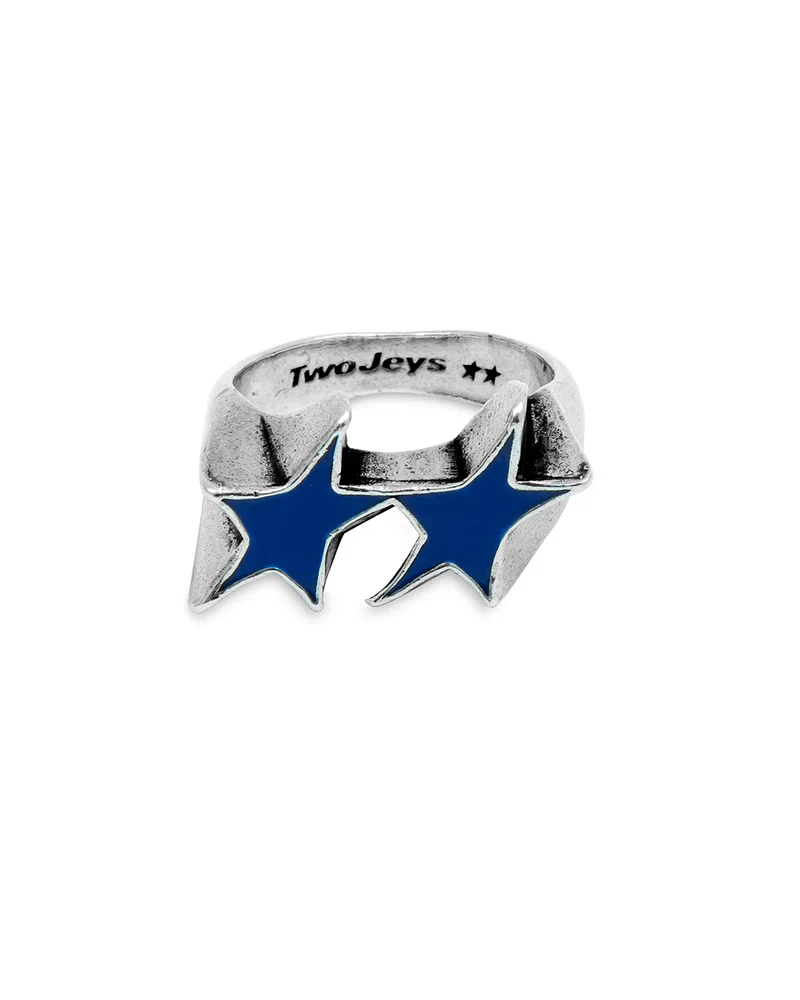 ICON BLUE ENAMELED SINGLE RING - Image 4