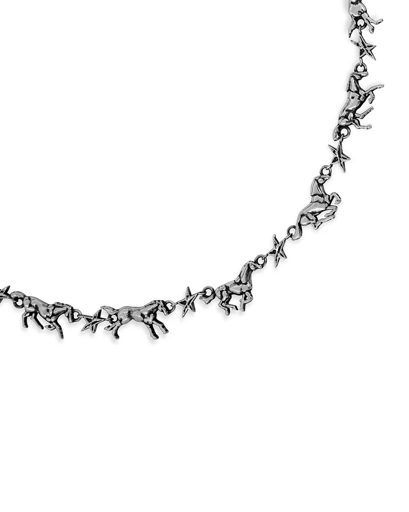 ICON WILD HORSE NECKLACE - SILVER - Image 4