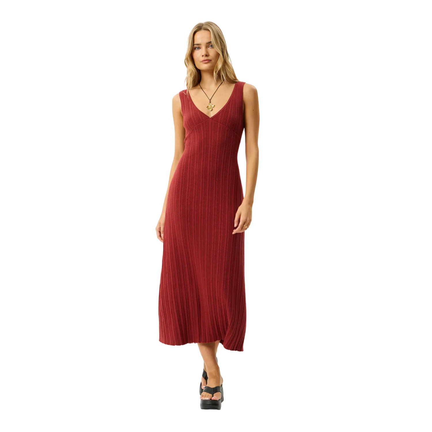 W IRIS KNIT MIDI DRESS