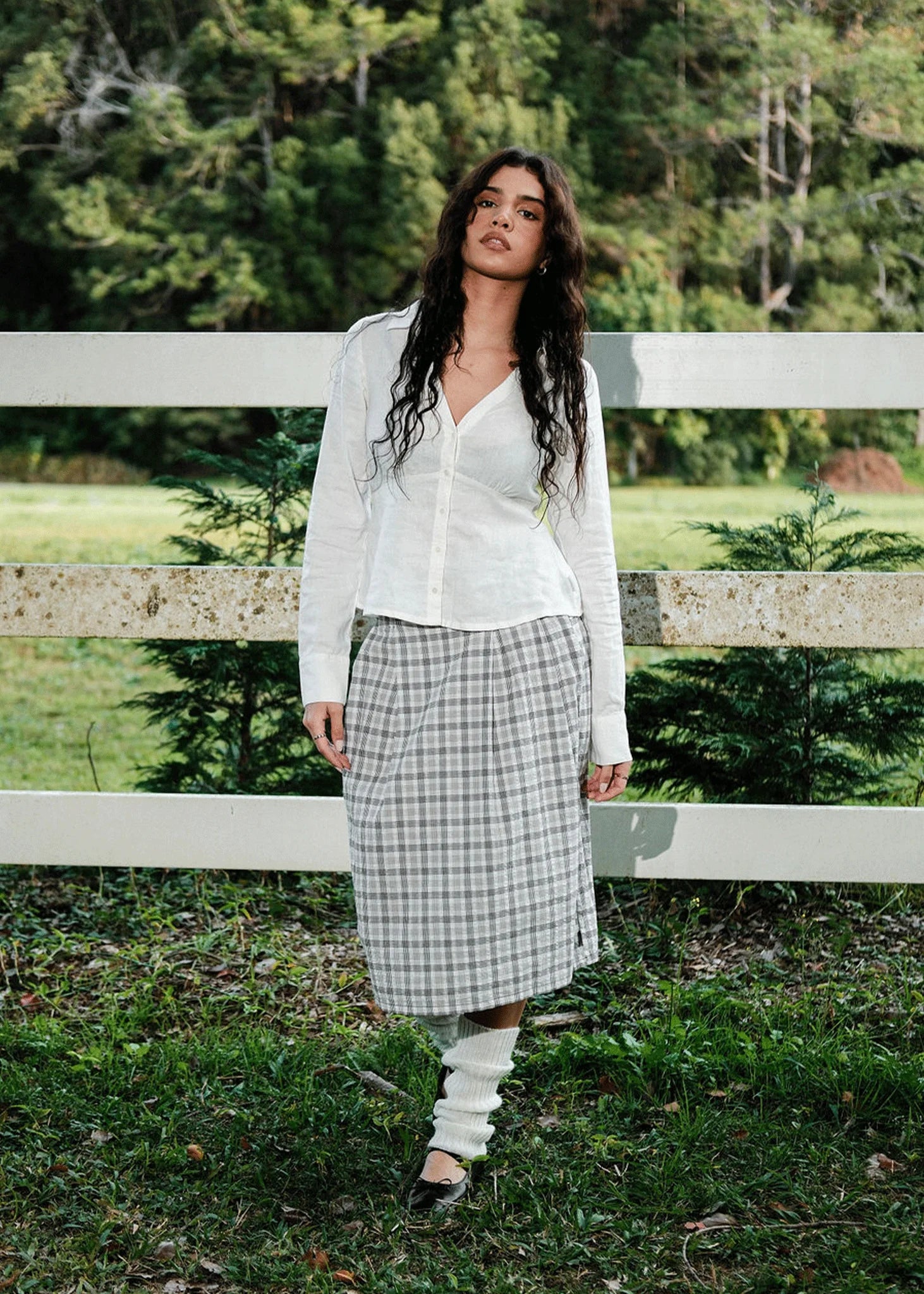 LEO CHECK MIDI SKIRT - Image 2