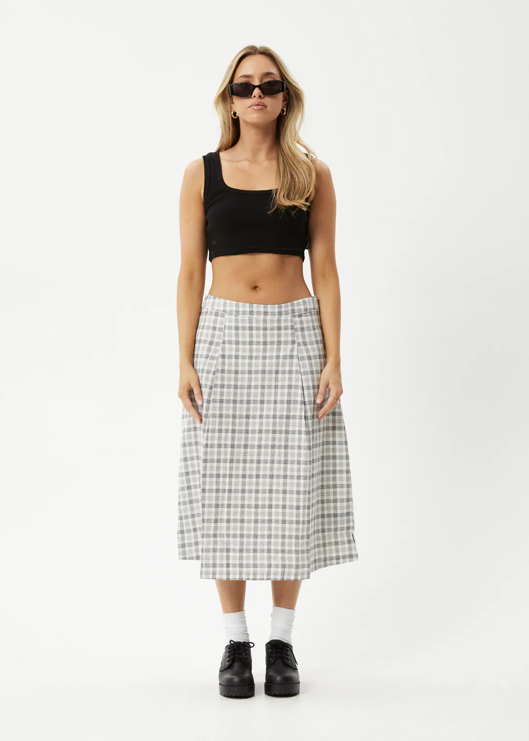 LEO CHECK MIDI SKIRT - Image 4