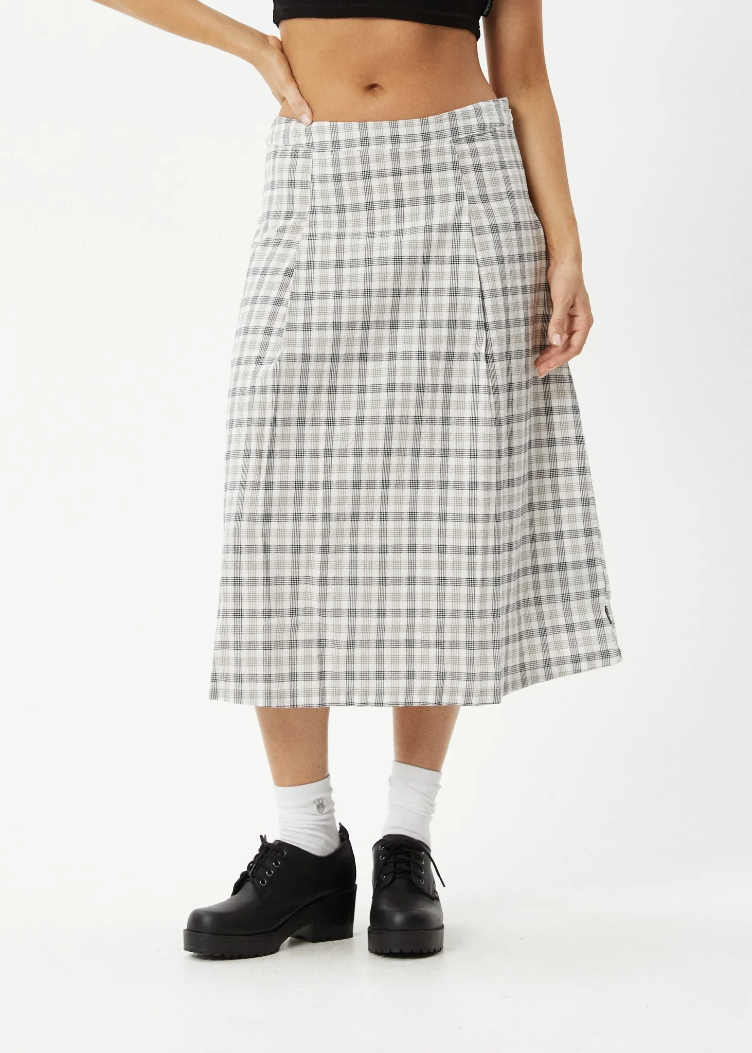LEO CHECK MIDI SKIRT - Image 5