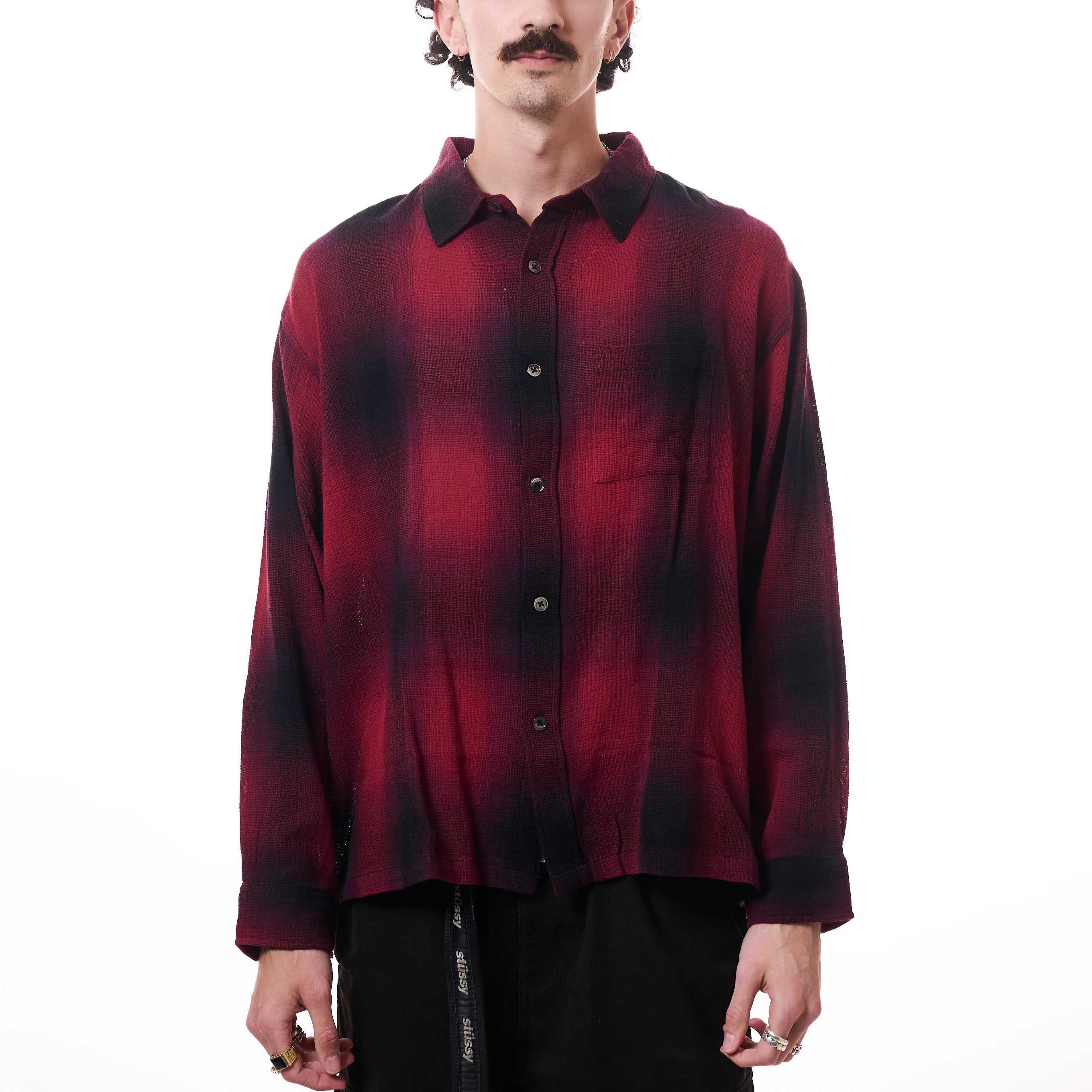 LOOSE WEAVE PLAID SHIRT