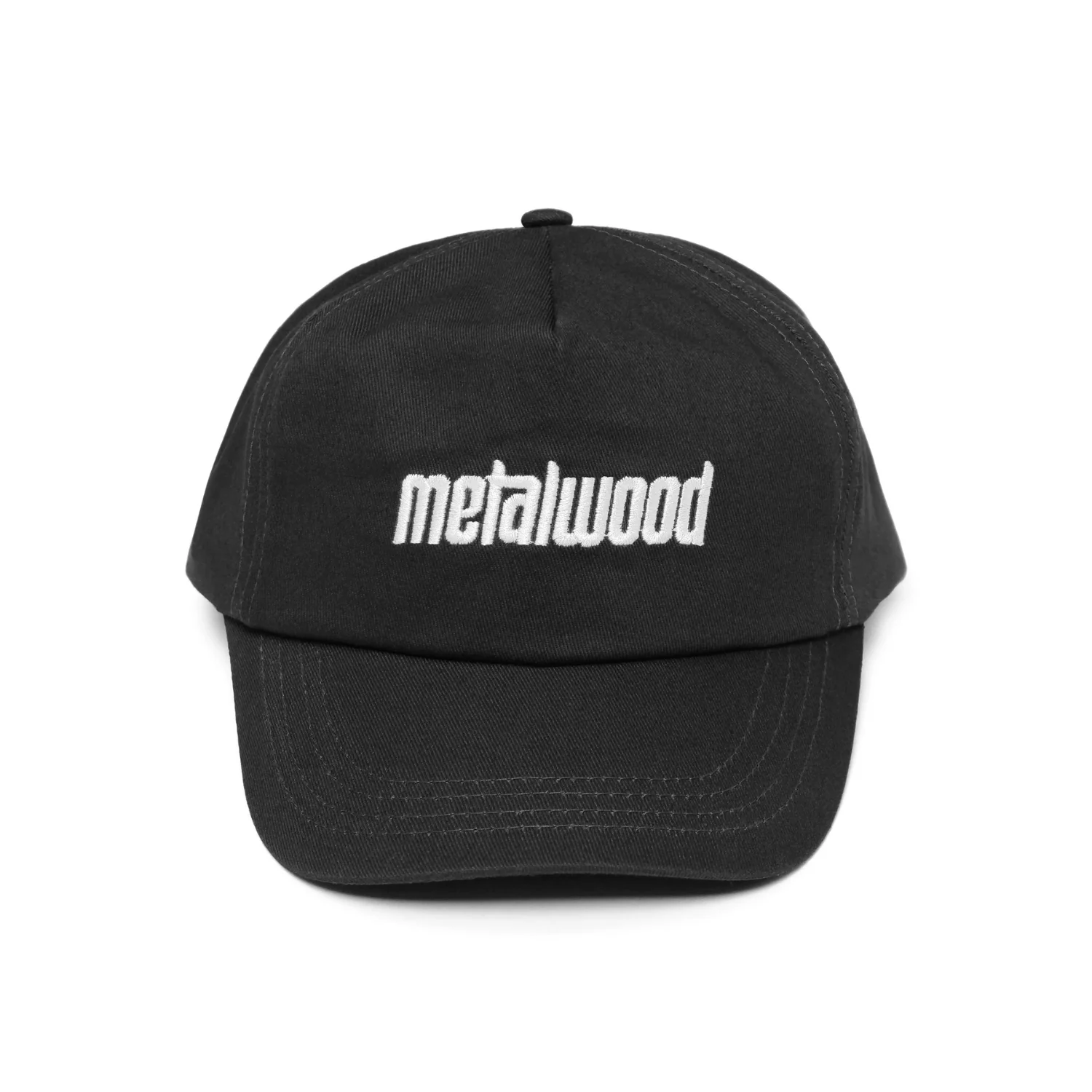 METAL LOGO 5-PANEL HAT - BLACK