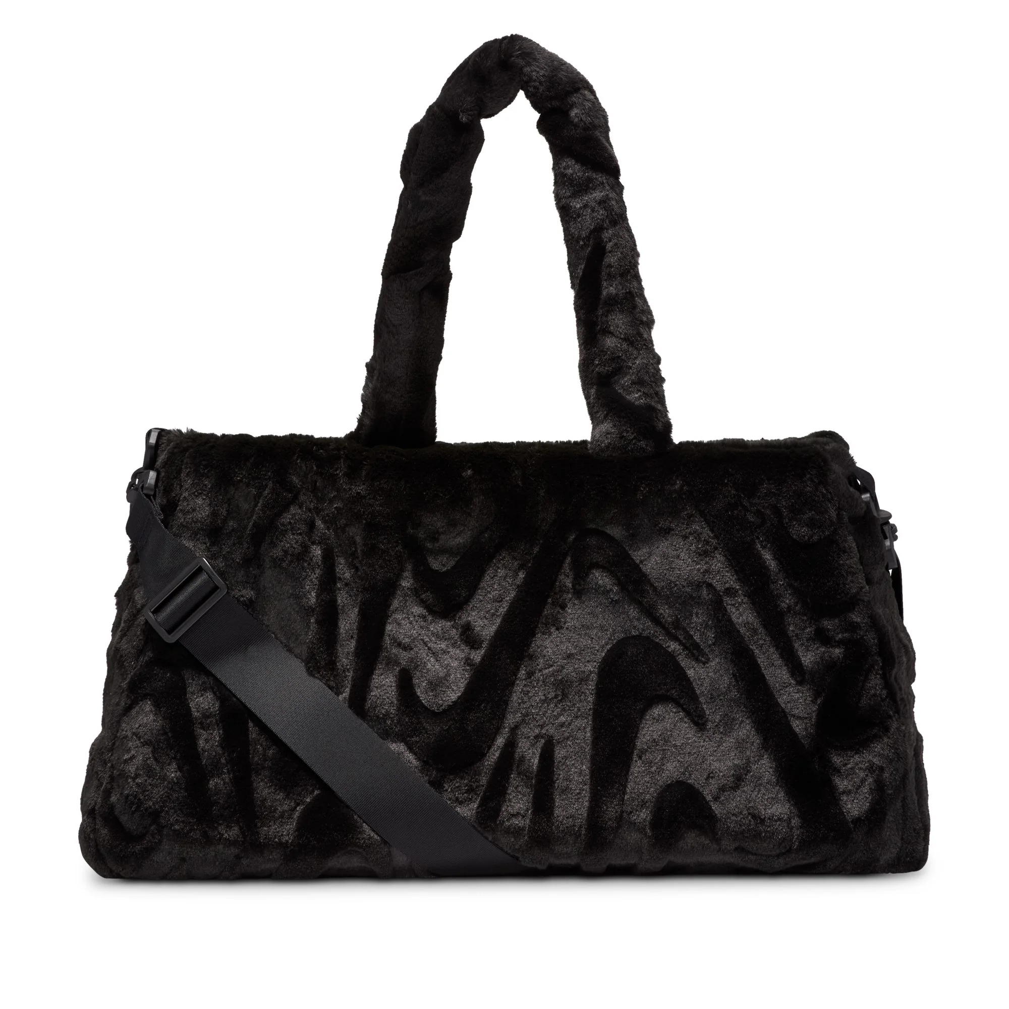 NSW FAUX FUR TOTE (10L) - BLACK/METALLIC SILVER - Image 4