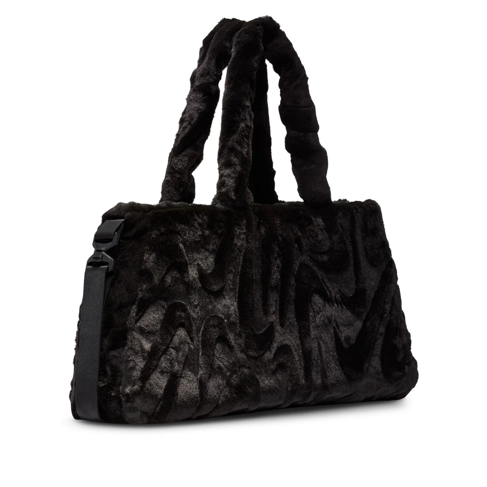 NSW FAUX FUR TOTE (10L) - BLACK/METALLIC SILVER - Image 5