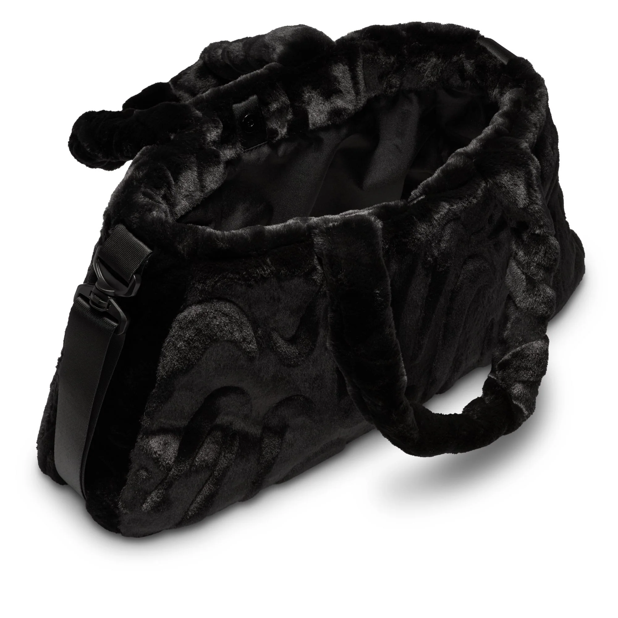 NSW FAUX FUR TOTE (10L) - BLACK/METALLIC SILVER - Image 6
