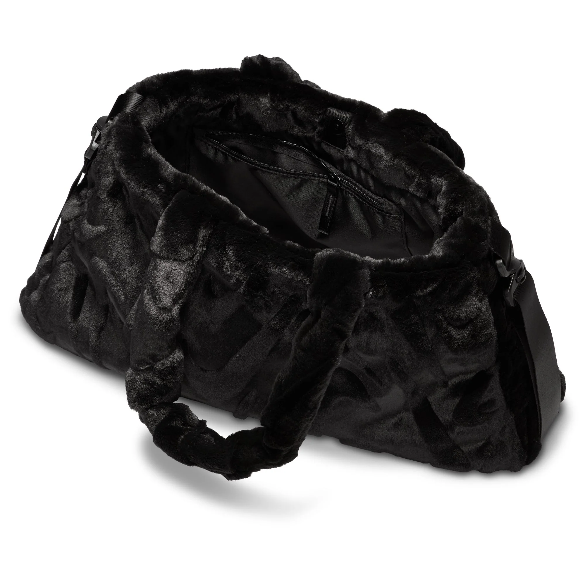 NSW FAUX FUR TOTE (10L) - BLACK/METALLIC SILVER - Image 7