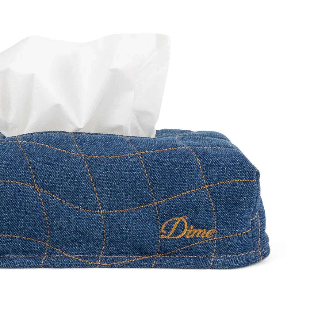 QUILTED TISSUE BOX COVER - INDIGO - Image 2