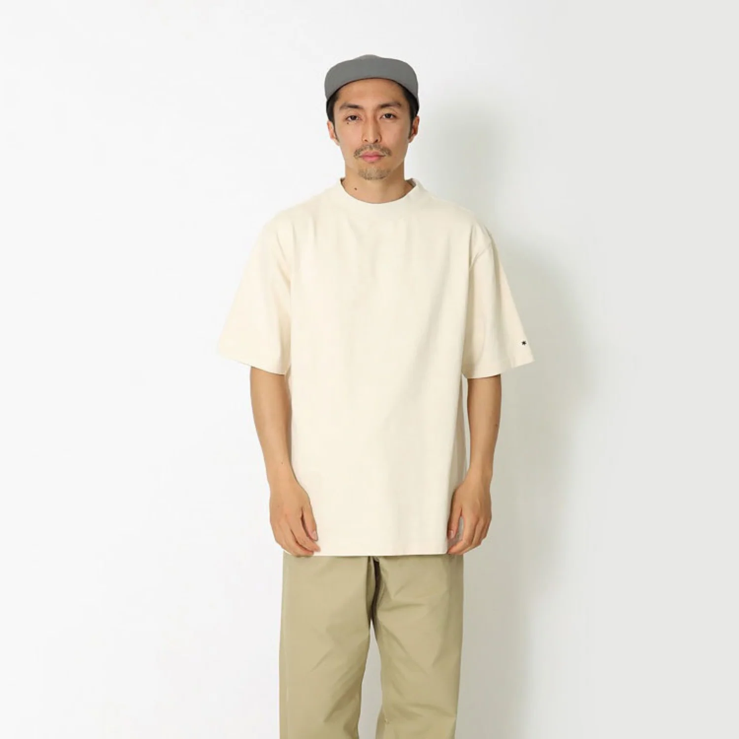 RECYCLED COTTON MOCKNECK T-SHIRT - Image 3