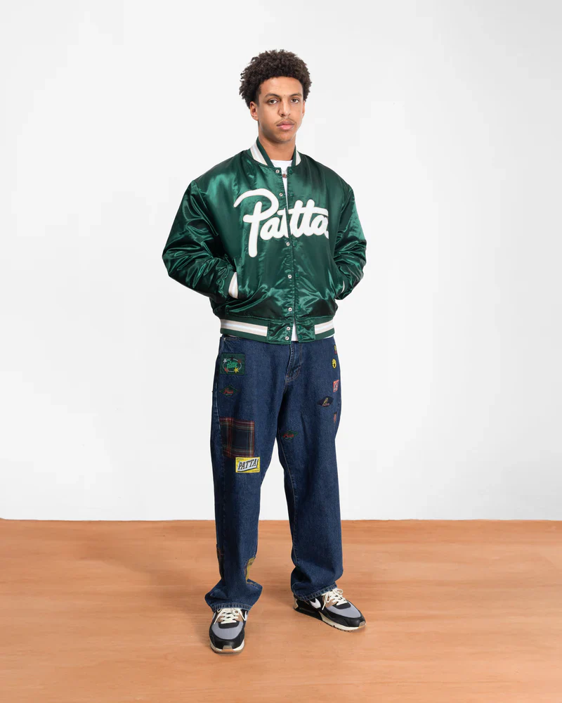SCRIPT LOGO SATIN VARSITY JACKET - Image 2