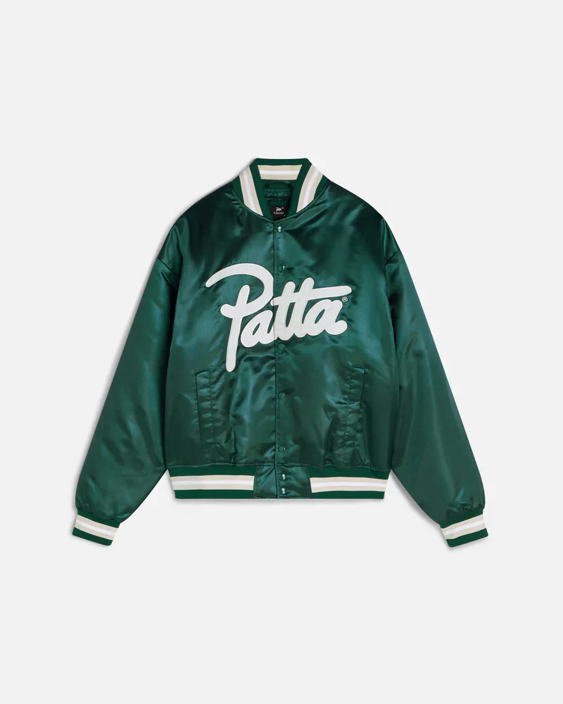 SCRIPT LOGO SATIN VARSITY JACKET - Image 3