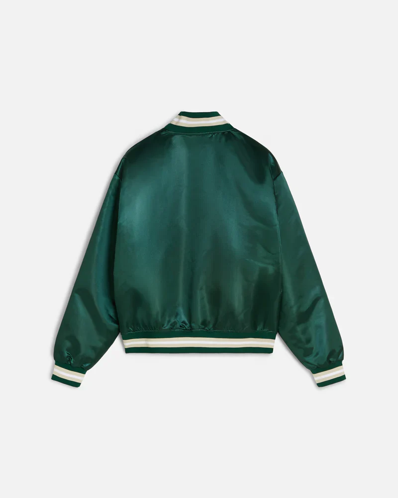 SCRIPT LOGO SATIN VARSITY JACKET - Image 4