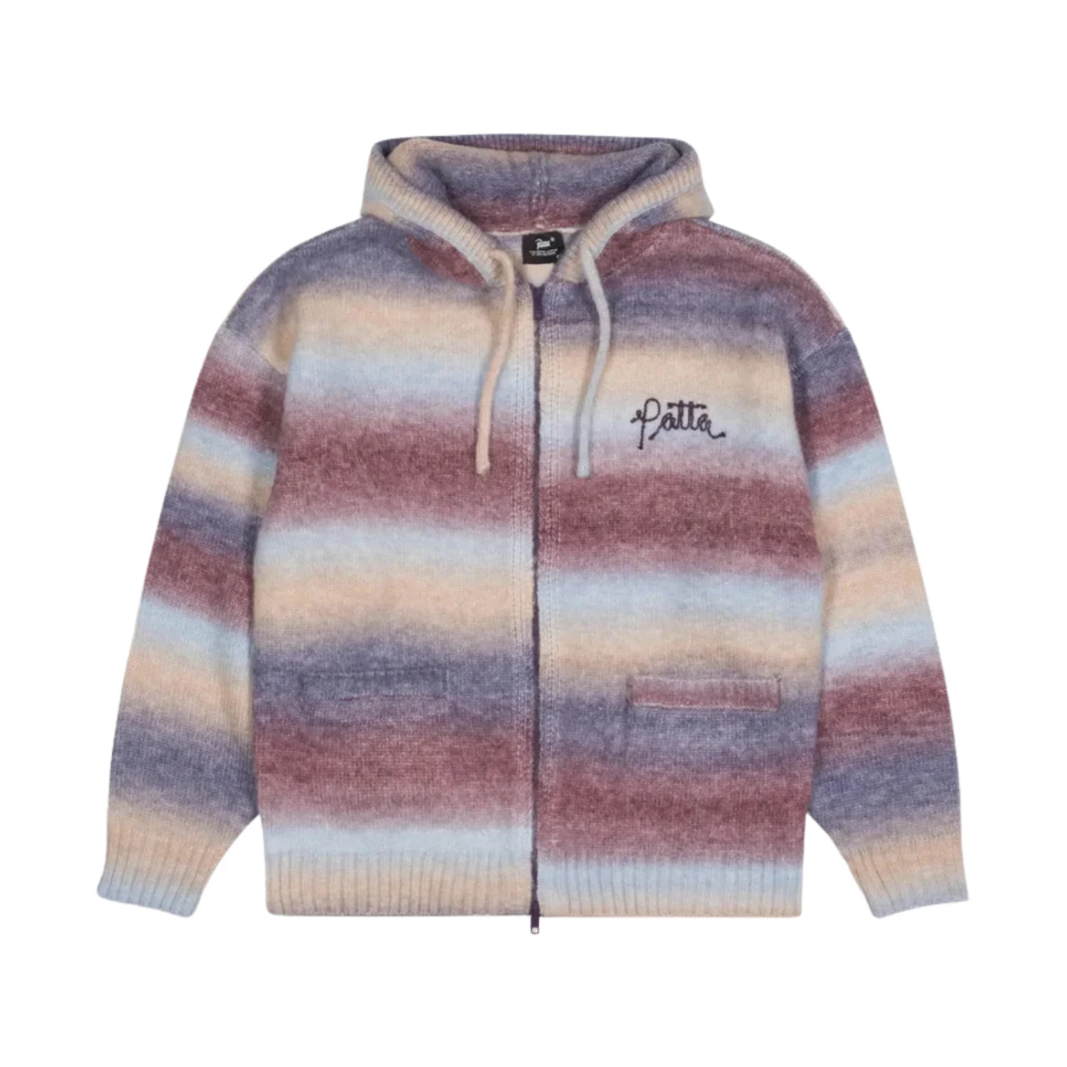 SPACE DYE KNITTED HOODED SWEATER