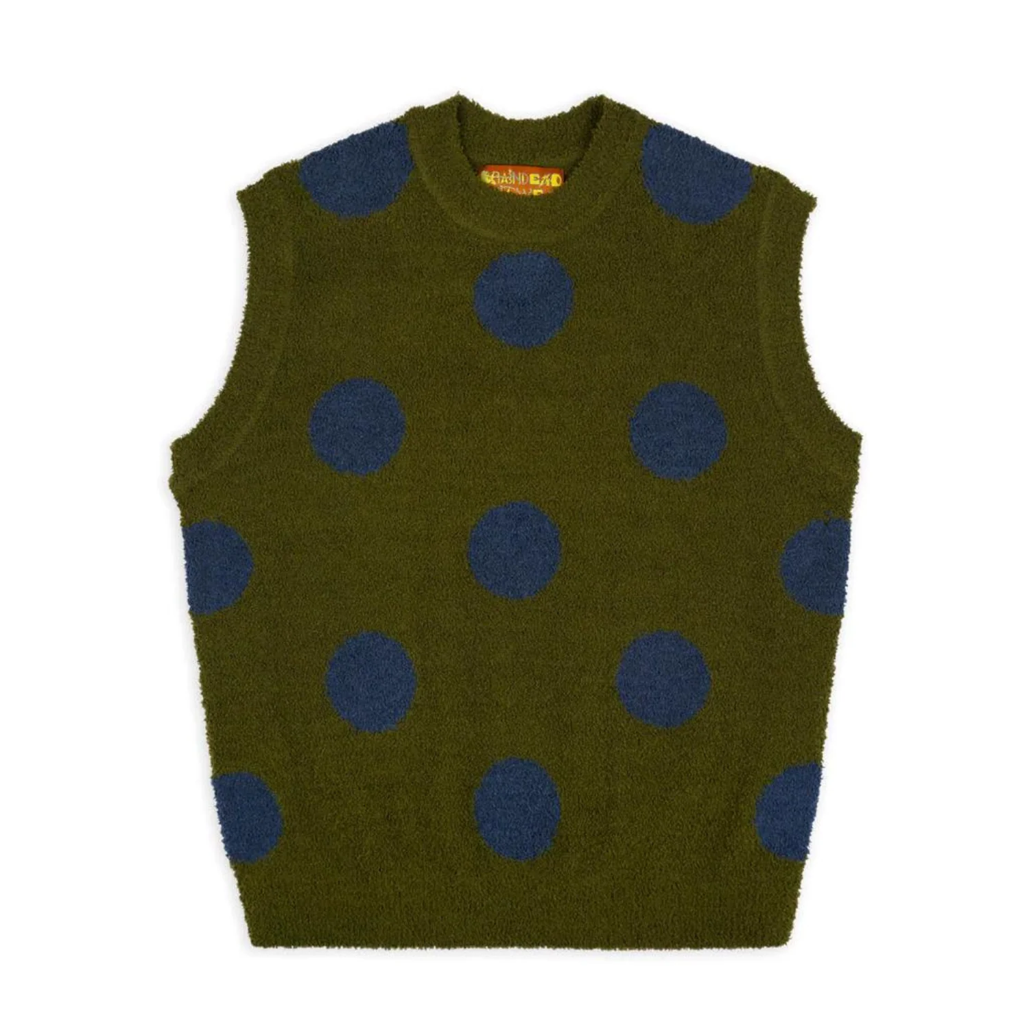 TEDDY FUR DOT KNIT SWEATER VEST