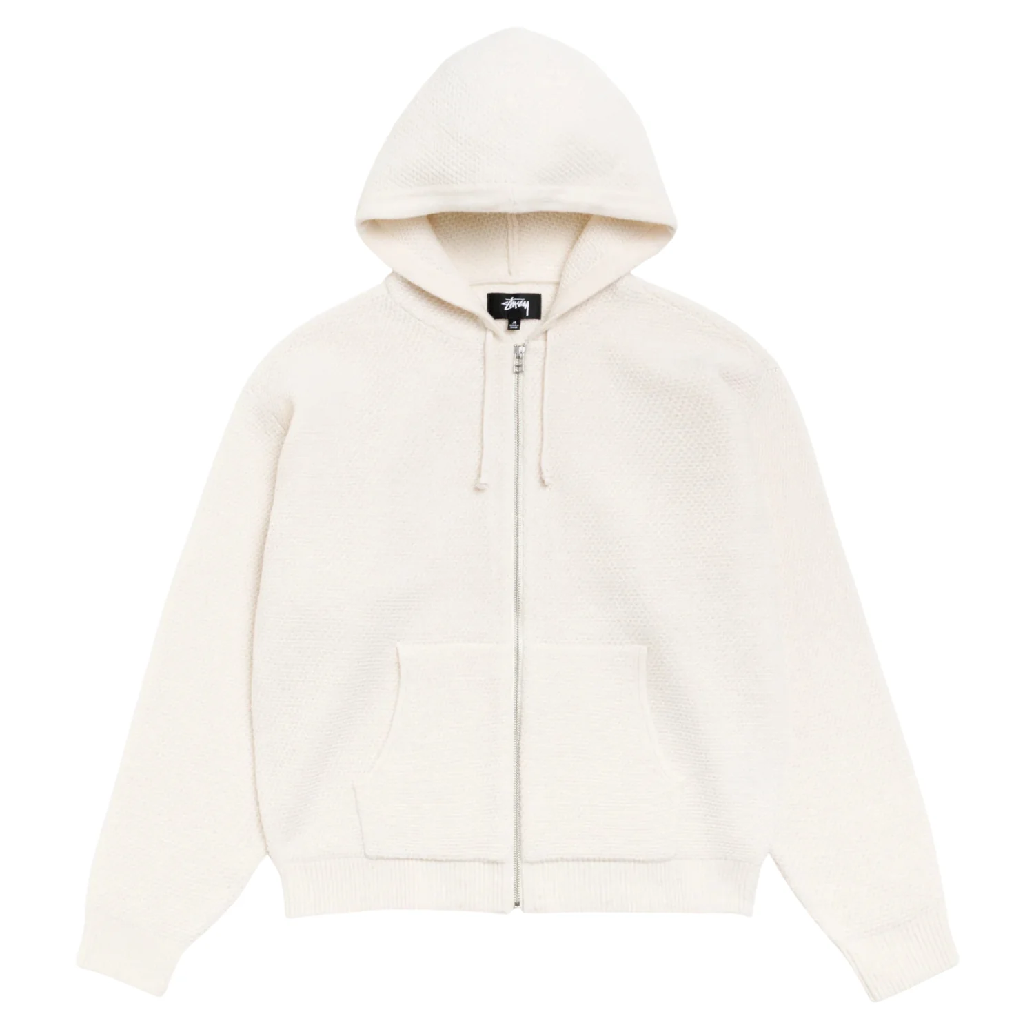 TEXTURED ZIP HOODED SWEATER