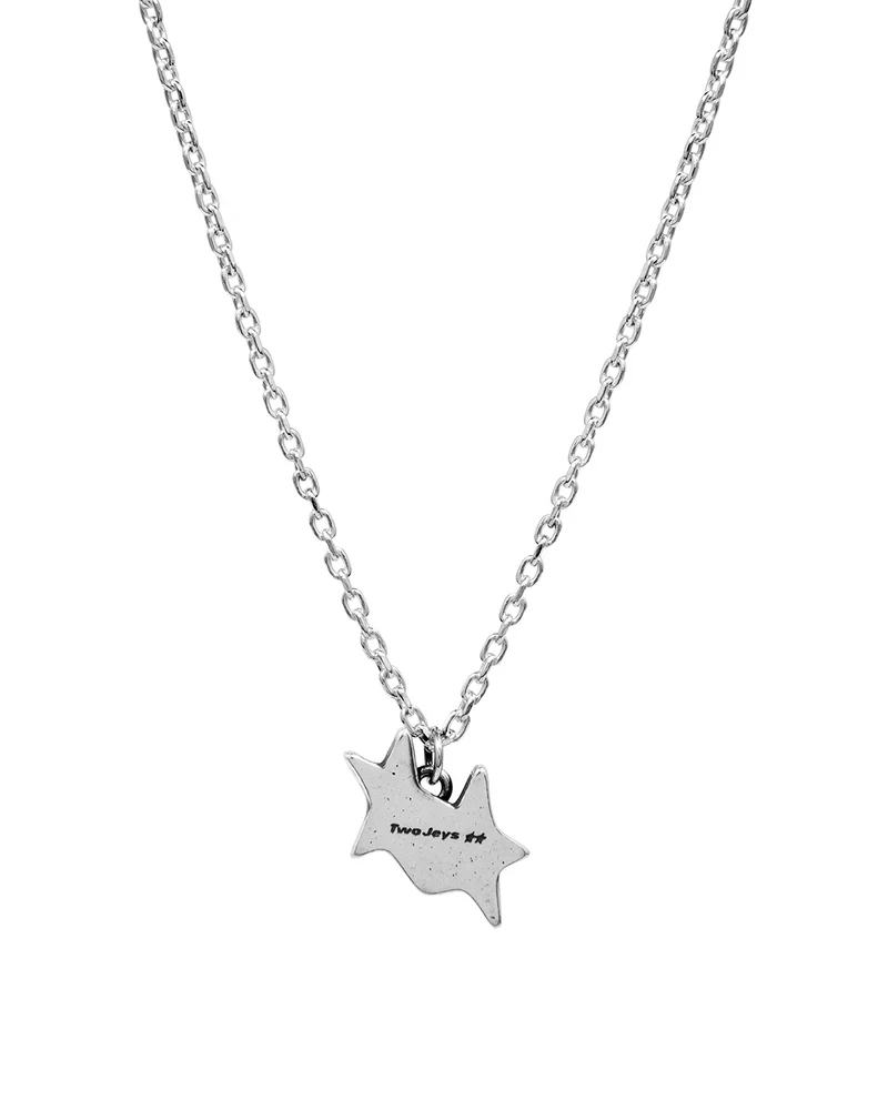 TILTED ENAMELED NECKLACE - SILVER - Image 3