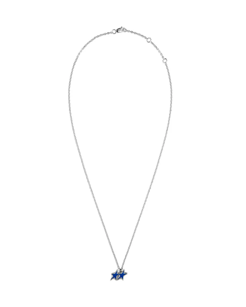 TILTED ENAMELED NECKLACE - SILVER - Image 4