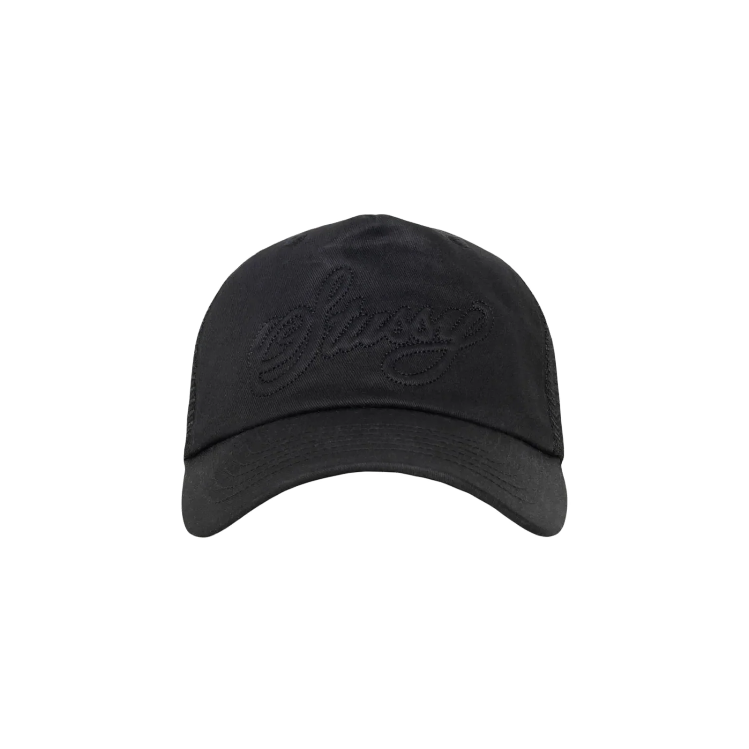 TRUCKER CURSIVE STITCH - BLACK