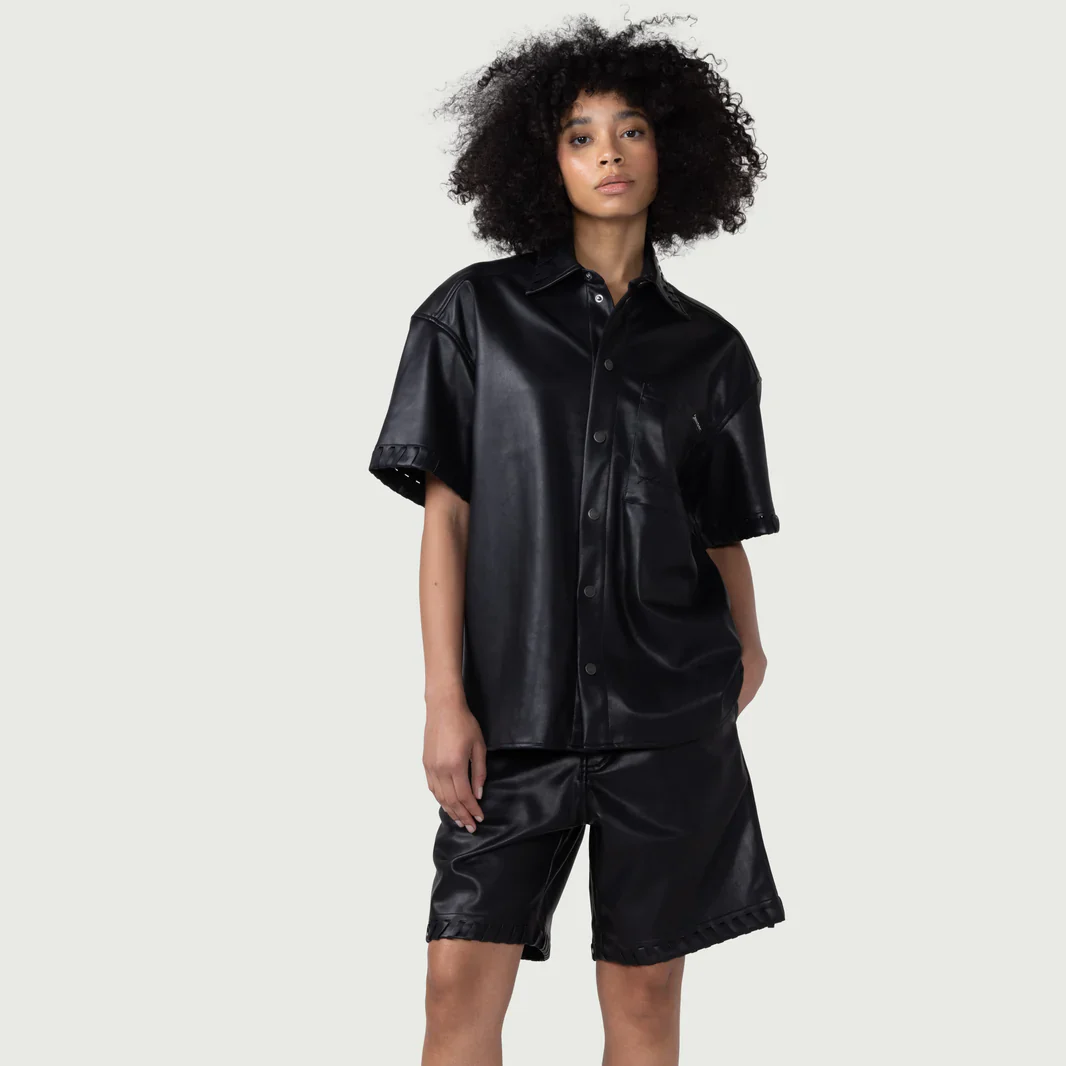 W VEGAN LEATHER BOX SHIRT - Image 2