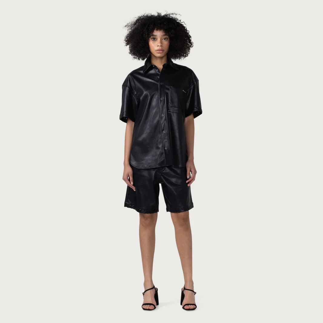 W VEGAN LEATHER BOX SHIRT - Image 3