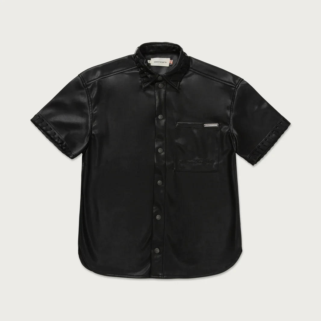 W VEGAN LEATHER BOX SHIRT - Image 4