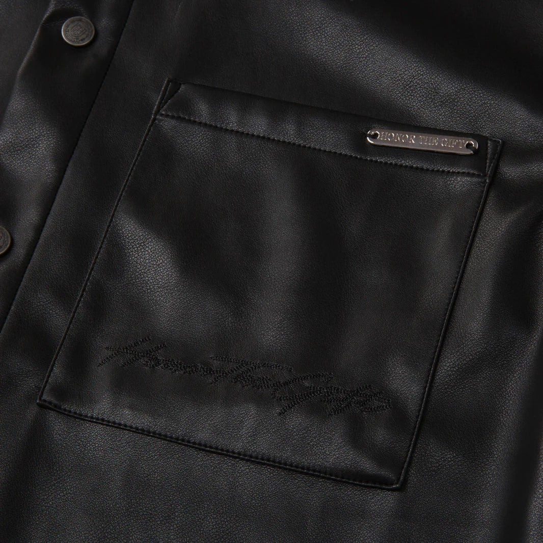 W VEGAN LEATHER BOX SHIRT - Image 7